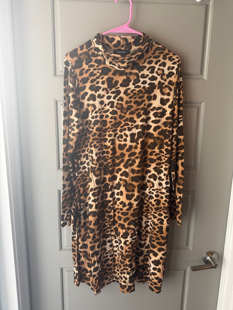 Karen Kane Leopard-Print Long Sleeve Dress - Brown & Black
